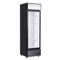 Culinox P360FA Upright Display Fridge with Light Box - 360 Ltr - Black Exterior & White Interior