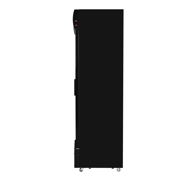 Culinox P360FA Upright Display Fridge with Light Box - 360 Ltr - Black Exterior & White Interior