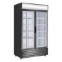 Culinox Double Door Upright Display Fridge with Canopy - 643 Ltr 1120mm Wide - Black Exterior & White Interior