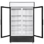 Culinox Double Door Upright Display Fridge with Canopy - 643 Ltr 1120mm Wide - Black Exterior & White Interior