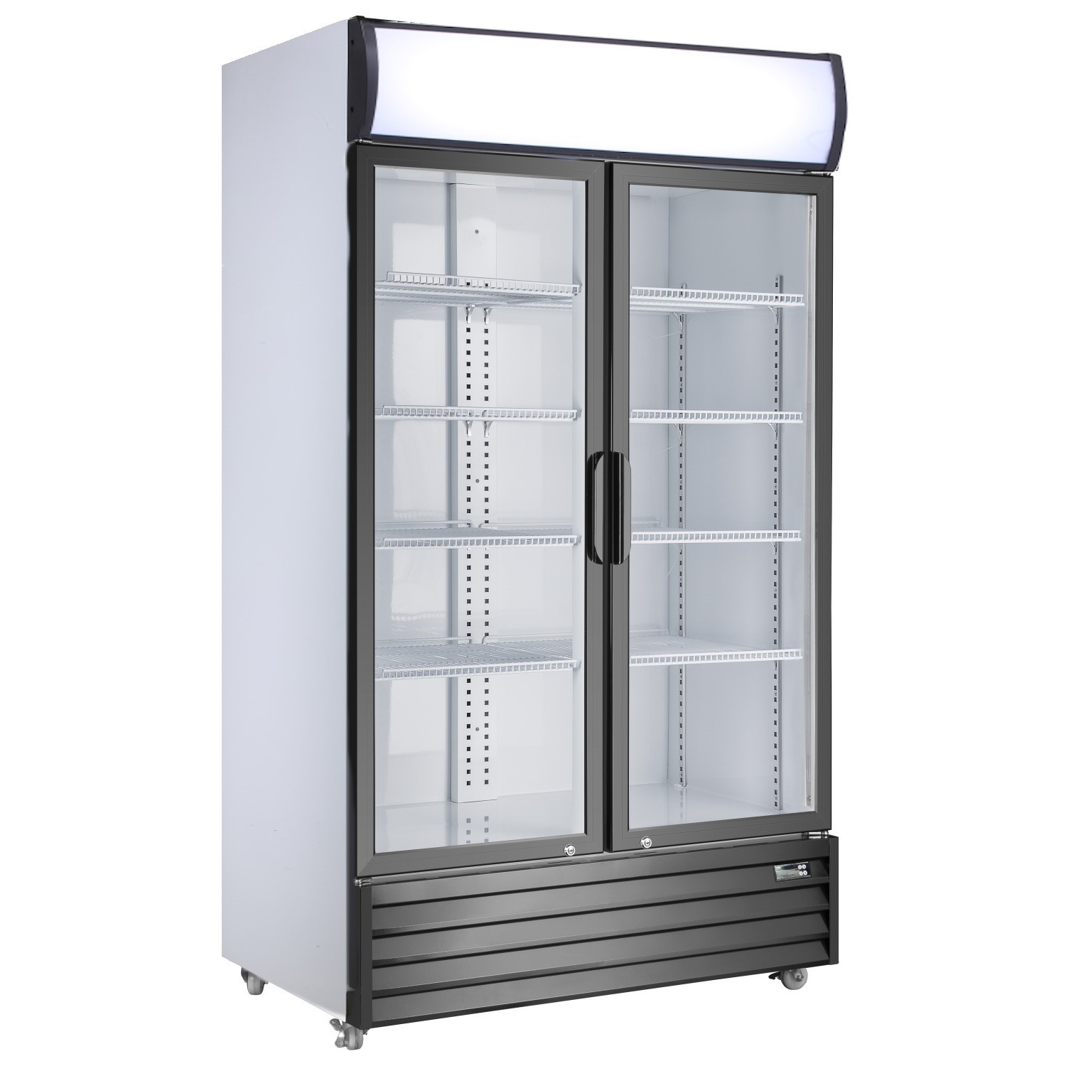 P688WE Double Door Upright Display Fridge Light Box 643 Litre 1120mm Wide
