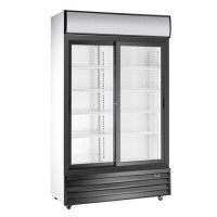 Culinox P688WE-B Premium Double Sliding Door Upright Display Fridge - 525 Ltr White