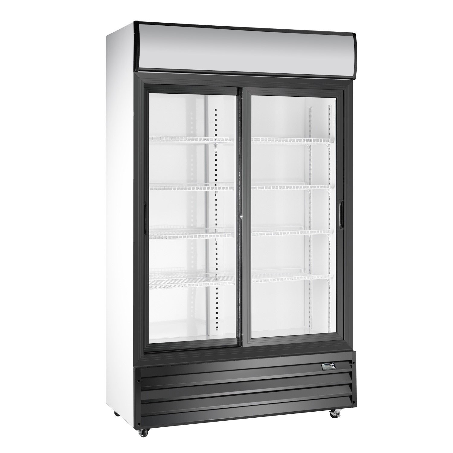 P688WE B Premium Double Sliding Door Upright Display Fridge 525 Ltr
