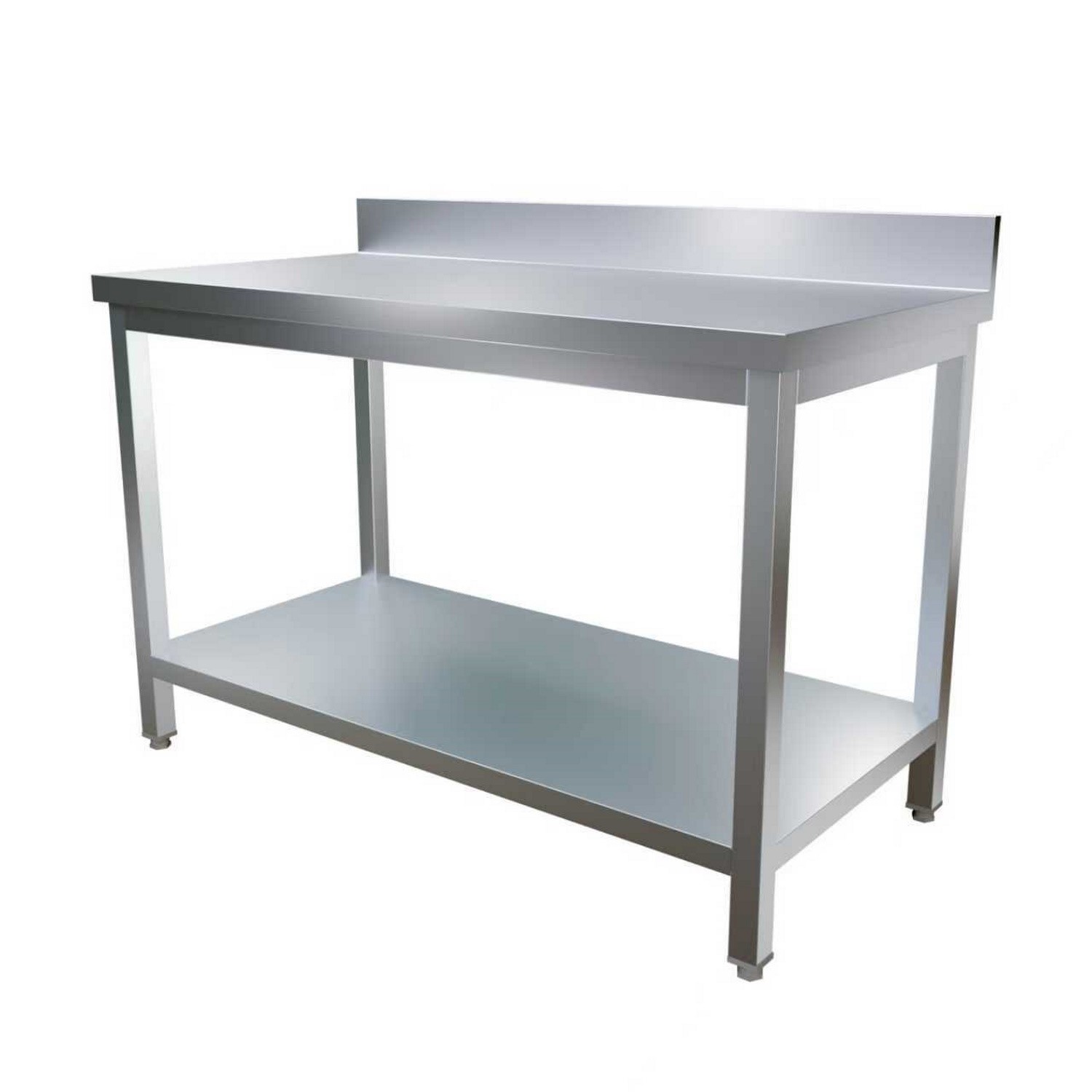 Pro Stainless Steel Wall Prep Table Upstand 1600mm Wide 700mm Deep