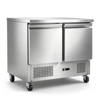 Culinox S901 2 Door Saladette Counter Fridge - 240 Ltr 700mm Deep Stainless Steel Top