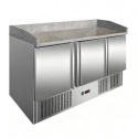 CNX-S903PZ Culinox S903PZ Premium 3 Door Pizza Prep Counter Fridge - 368Ltr - Granite Worktop - 700mm Deep
