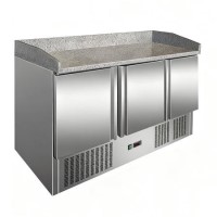 Culinox S903PZ Premium 3 Door Pizza Prep Counter Fridge - 368Ltr - Granite Worktop - 700mm Deep