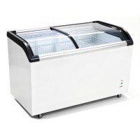 Culinox SD420Q Display Chest Freezer with Curved Glass Sliding Lids - 355 Ltr 4 Baskets 1270mm Wide