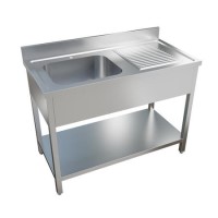 Culinox SK6-1001BL Heavy Duty Single Bowl Stainless Steel Sink, Right Hand Drainer 1000mm Wide 600mm Deep