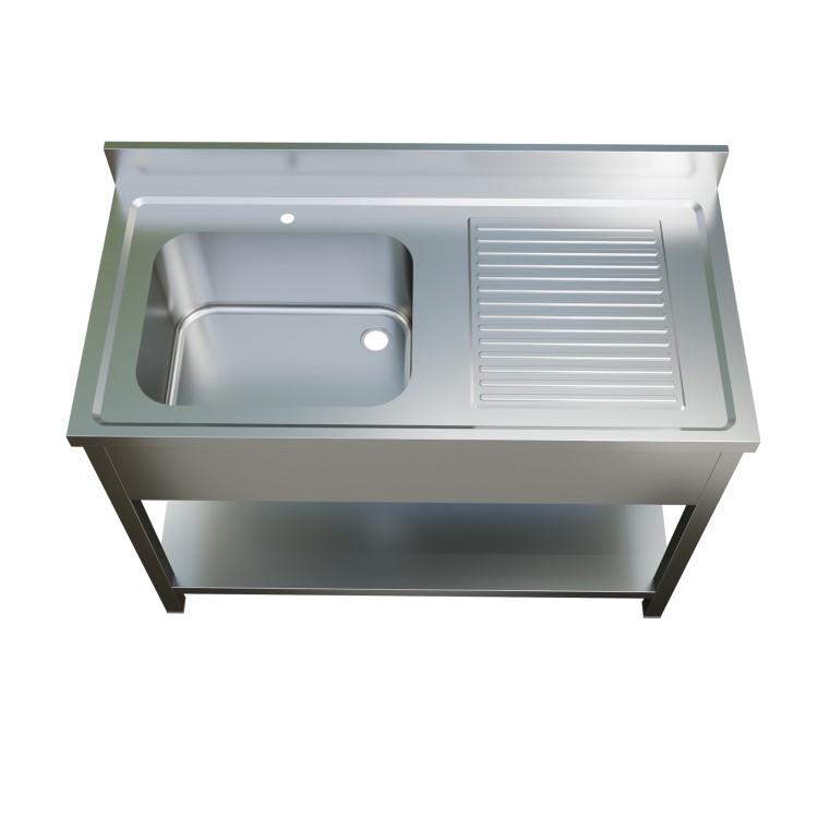 Culinox SK6-1001BL Heavy Duty Single Bowl Stainless Steel Sink, Right Hand Drainer 1000mm Wide 600mm Deep