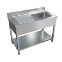 CNX-SK6-1001BR Culinox SK6-1001BR Heavy Duty Single Bowl Stainless Steel Sink, Left Hand Drainer 1000mm Wide 600mm Deep