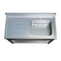 Culinox SK6-1201BR Heavy Duty Single Bowl Stainless Steel Sink, Left Hand Drainer 1200mm Wide 600mm Deep