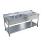 Culinox PRO Double Bowl Stainless Steel Sink Right Hand Drainer 1400mm W 700mm D