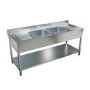 Culinox PRO Double Bowl Stainless Steel Sink Centre Bowls - Drainer Each Side 2000mm W 700mm D
