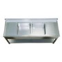 Culinox PRO Double Bowl Stainless Steel Sink Centre Bowls - Drainer Each Side 2000mm W 700mm D