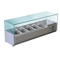 Culinox VRX 1200/330 Refrigerated Topping Unit With Glass Surround 1200mm Wide