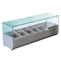 Culinox VRX1400/380 Refrigerated Topping Unit - 1400mm Wide - 4 x 1/3 GN + 1 x 1/2 GN Capacity