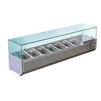 Culinox VRX 1500/330 Refrigerated Topping Unit With Glass Surround 1500mm Wide