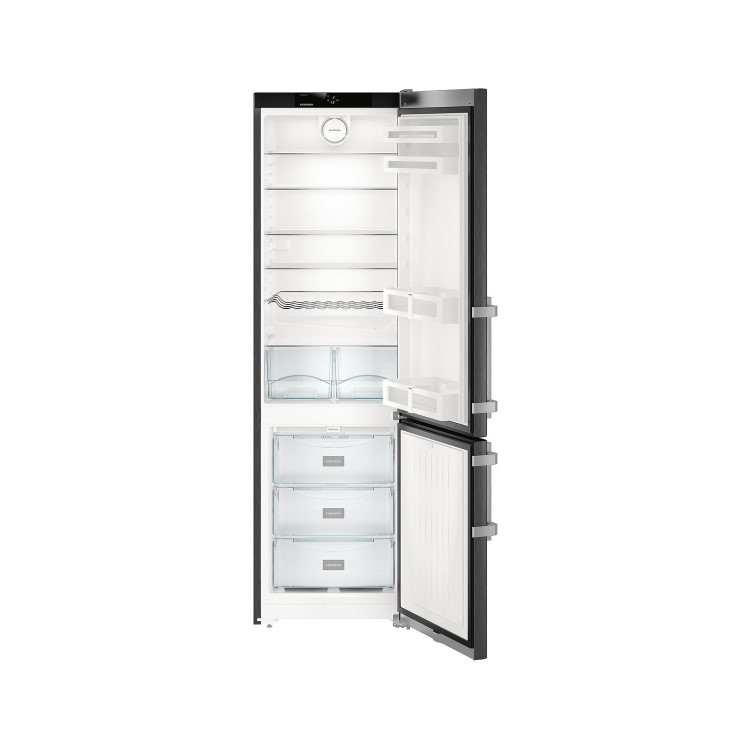 Liebherr CNbs4015 Comfort 201x60cm Extra Efficient NoFrost Freestanding Fridge Freezer BlackSteel
