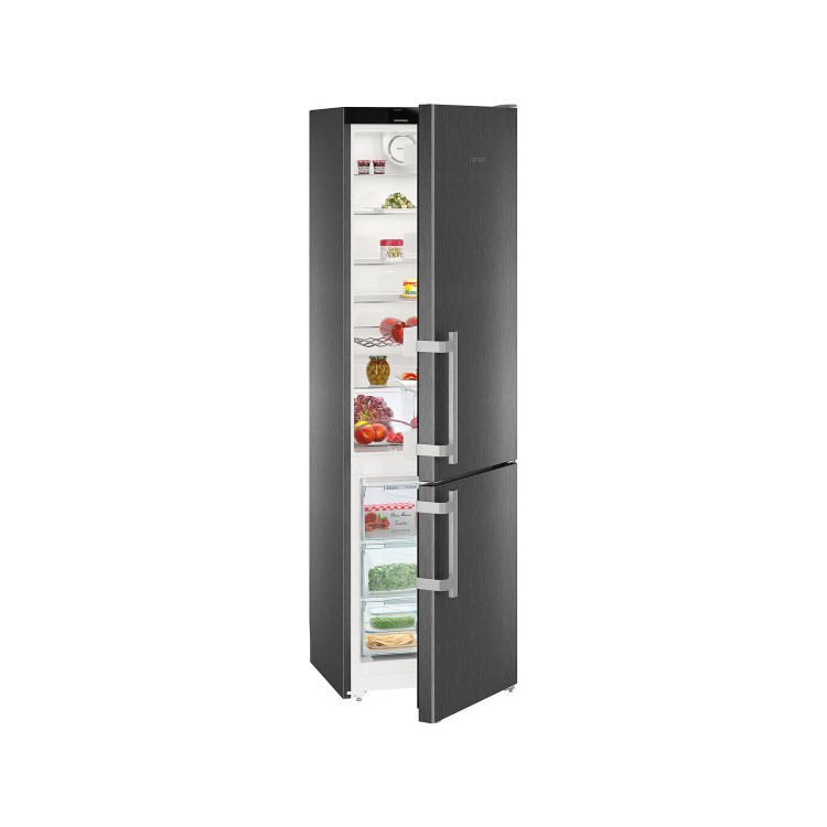 Liebherr CNbs4015 Comfort 201x60cm Extra Efficient NoFrost Freestanding Fridge Freezer BlackSteel