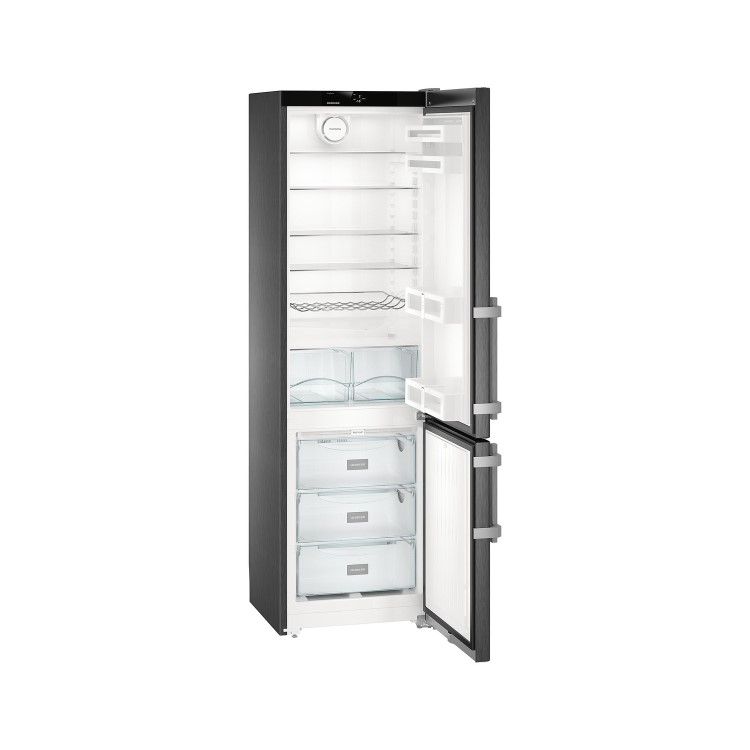 Liebherr CNbs4015 Comfort 201x60cm Extra Efficient NoFrost Freestanding Fridge Freezer BlackSteel