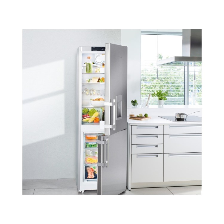 Liebherr CNef3535 Comfort 182x60cm Super Efficient NoFrost Freestanding Fridge Freezer - SmartSteel Doors