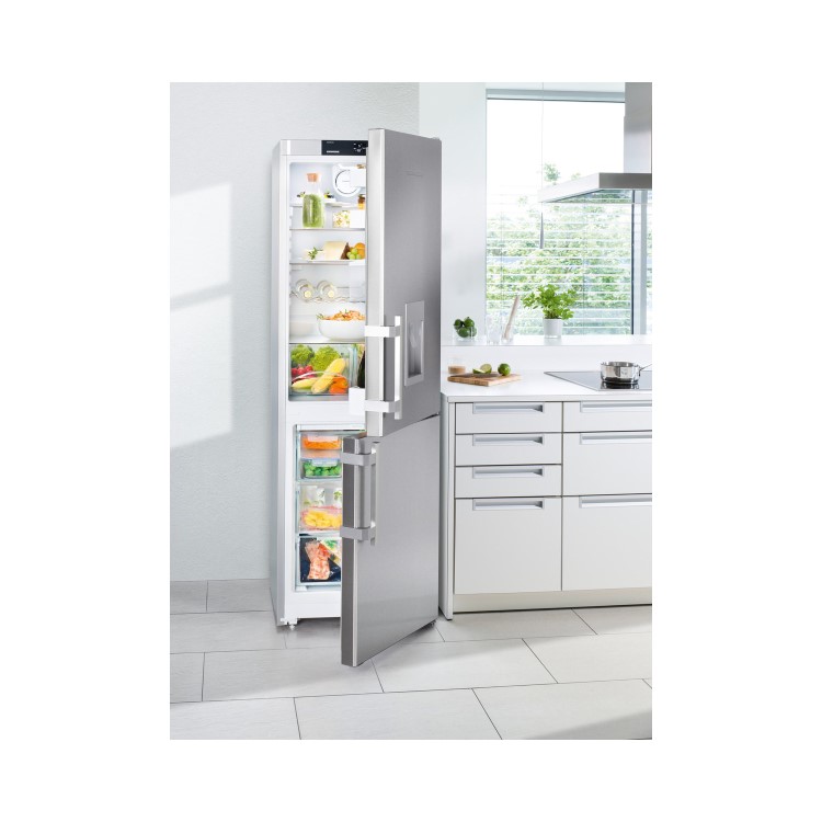 Liebherr CNef3535 Comfort 182x60cm Super Efficient NoFrost Freestanding Fridge Freezer - SmartSteel Doors