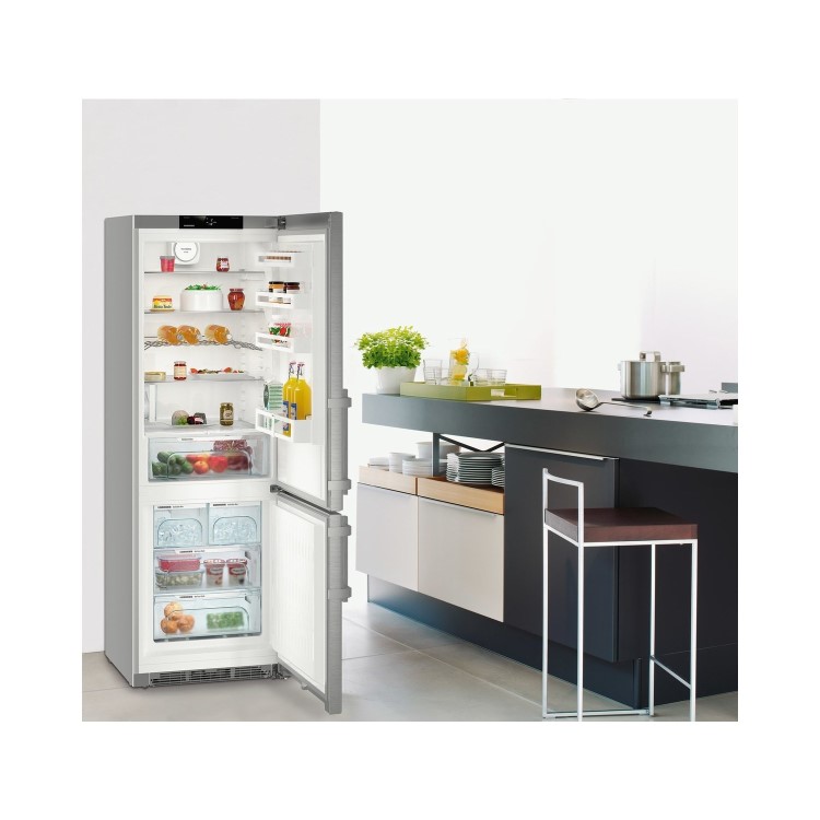 Refurbished Liebherr CNef5745 Freestanding 397 Litre 60/40 Fridge Freezer Stainless Steel