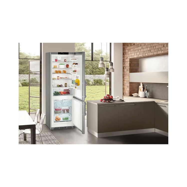 Refurbished Liebherr CNef5745 Freestanding 397 Litre 60/40 Fridge Freezer Stainless Steel