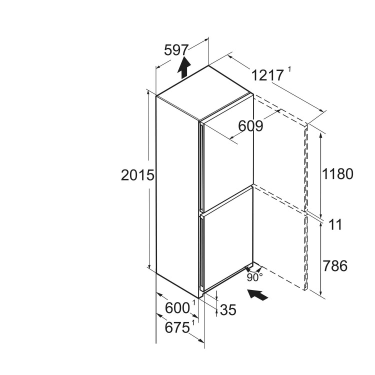 Liebherr 371 Litre 70/30 Freestanding Fridge Freezer - Silver