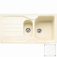 Franke COG651GPW Calypso 1.5 Bowl Granite Sink with Reversible Drainer - White