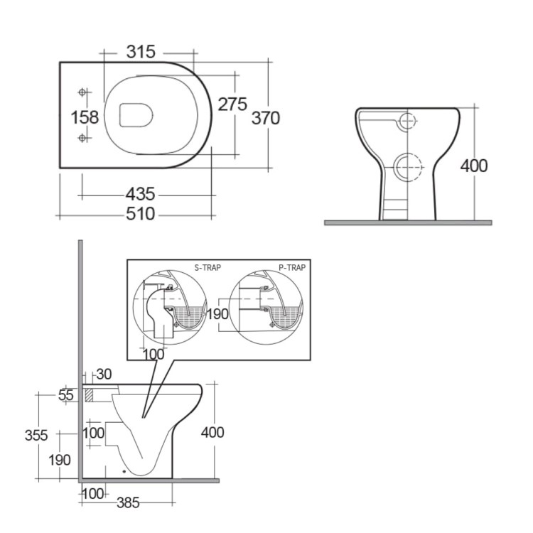 Back to Wall Toilet with Soft Close Seat - RAK Compact