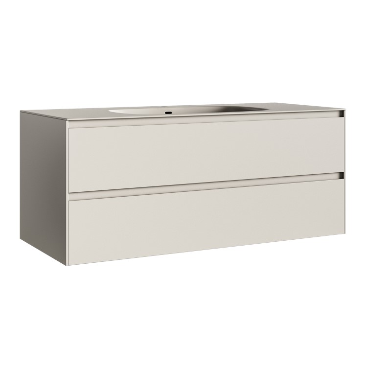 1200mm Beige Wall Hung Double Vanity Unit with Basin - Como