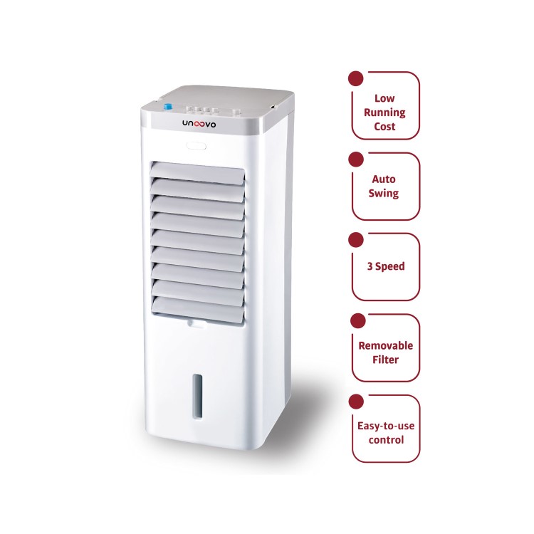 GRADE A1 - Slimline 7L ECO Air Cooler with Built-In Air Purifier with 1 free ice packs