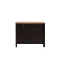 Copenhagen Black TV Unit with Oak Top & Cupboards & Drawers - TV's up to 48"