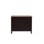 Copenhagen Black TV Unit with Oak Top & Cupboards & Drawers - TV's up to 48"