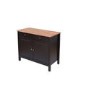 Copenhagen Black TV Unit with Oak Top & Cupboards & Drawers - TV's up to 48"
