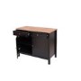 Copenhagen Black TV Unit with Oak Top & Cupboards & Drawers - TV's up to 48"
