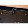 Copenhagen Black TV Unit with Oak Top & Cupboards & Drawers - TV's up to 48"