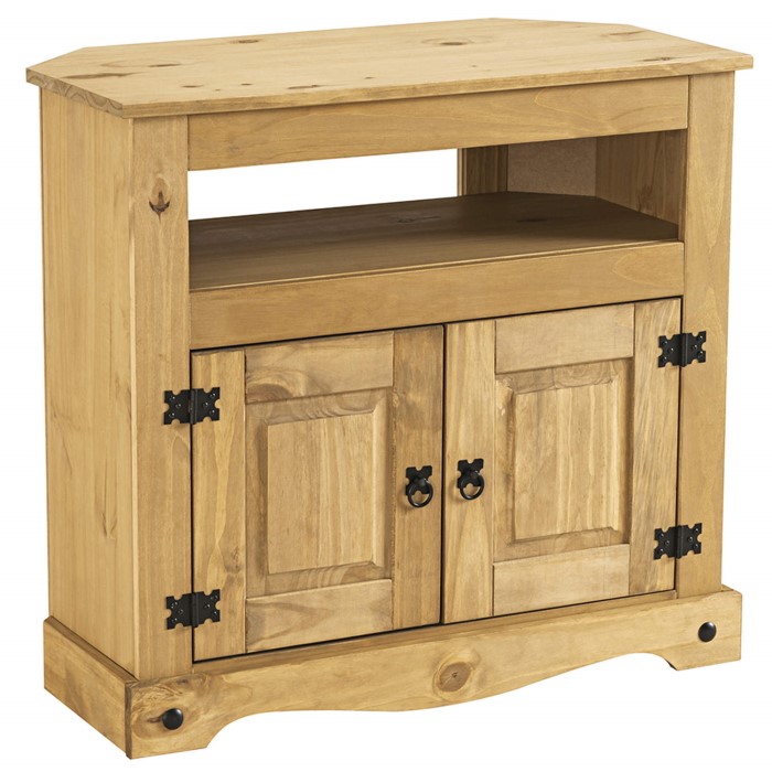 Corona Solid Pine Corner TV Stand with Storage COR013A Appliances Direct