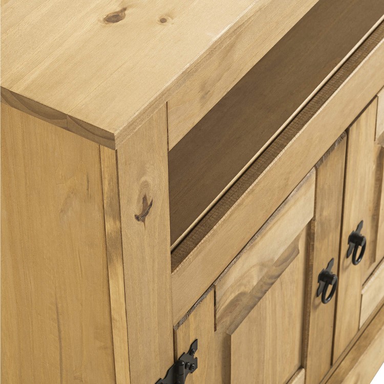 Corona Solid Pine Corner TV Stand with Storage