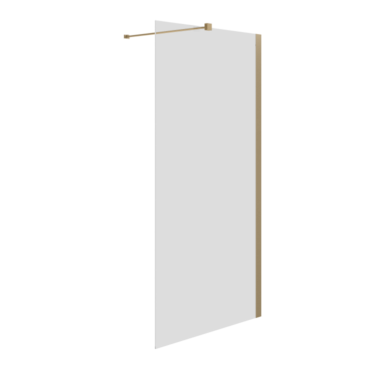 800mm Brushed Brass Shower Screen for Wet Room & Walk In Shower – Corvus