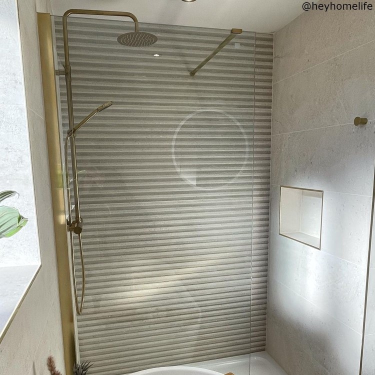 800mm Brushed Brass Shower Screen for Wet Room & Walk In Shower – Corvus