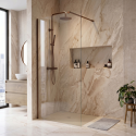 CORBR1000 1000mm Brushed Bronze Shower Screen for Wet Room & Walk In Shower - Corvus