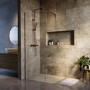 800mm Brushed Bronze Shower Screen for Wet Room & Walk In Shower - Corvus