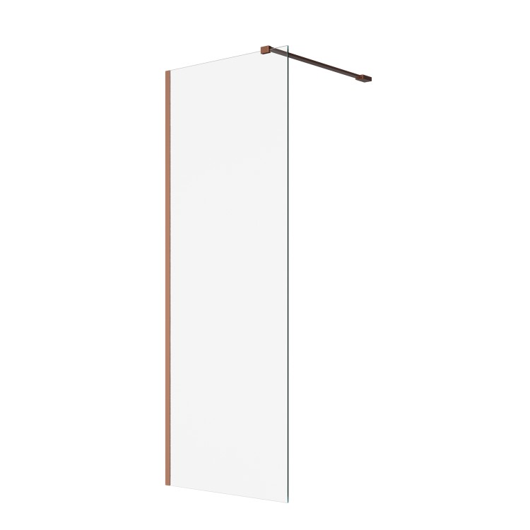 800mm Brushed Bronze Shower Screen for Wet Room & Walk In Shower - Corvus