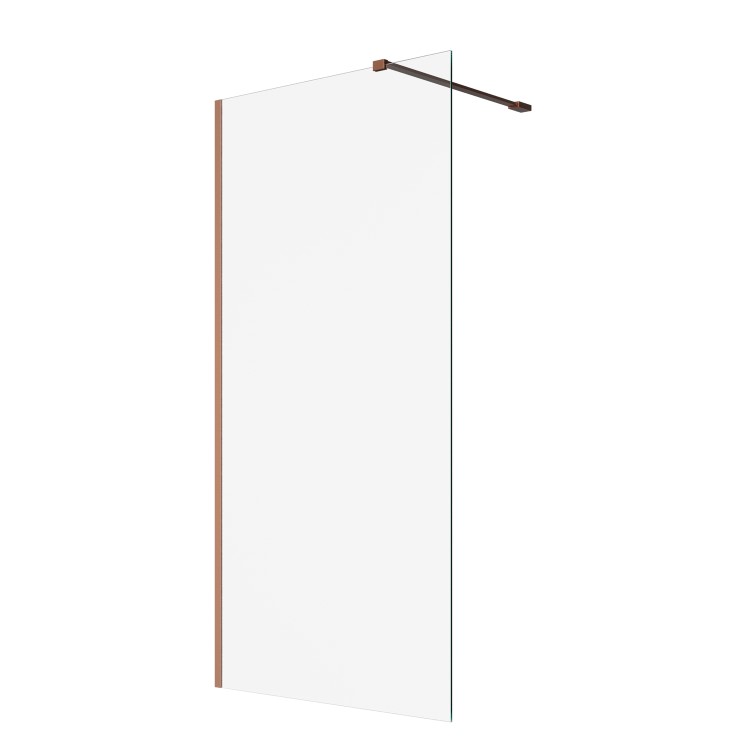 900mm Brushed Bronze Shower Screen for Wet Room & Walk In Shower - Corvus