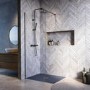 700mm Gunmetal Grey Shower Screen for Wet Room & Walk In Shower - Corvus