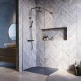 800mm Gunmetal Grey Shower Screen for Wet Room & Walk In Shower - Corvus