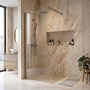 800mm Gunmetal Shower Screen for Wet Room & Walk In Shower – Corvus